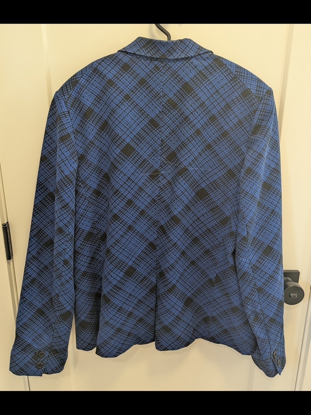 Lord & Taylor Blue and Black Plaid Single-Button Blazer - Picture 4 of 6